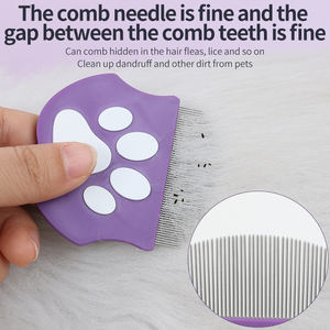 Fabbrica all'ingrosso Logo personalizzato piccole spille in metallo pettine per la pulizia dei capelli di gatto cane <span class=keywords><strong>Pet</strong></span> toelettatura pettine per pidocchi - Product Image 4