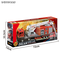 Camion de pompiers géant à friction avec pulvérisation d'eau, lumières et sons pour enfants