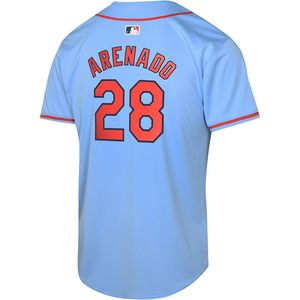 Nolan Arenado St. Louis Cardinals #28 Light Blue Alternate Kids Jersey Moisture Wicking <b>Baseball</b> Apparel - Product Image 3