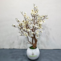 Tik Tok YouTube Instagram Tanaman Bonsai Buatan Terbaru dalam Pot, Pohon Sakura Artifisial Warna Pink Putih untuk Dekorasi Rumah Dalam Ruangan