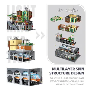 Ville lumière Rail Station <span class=keywords><strong>de</strong></span> métro BRICK <span class=keywords><strong>Train</strong></span> créatif paysage <span class=keywords><strong>de</strong></span> rue <span class=keywords><strong>grand</strong></span> modèle jouet blocs <span class=keywords><strong>de</strong></span> construction ensemble pour adultes cadeau <span class=keywords><strong>de</strong></span> noël - Product Image 5