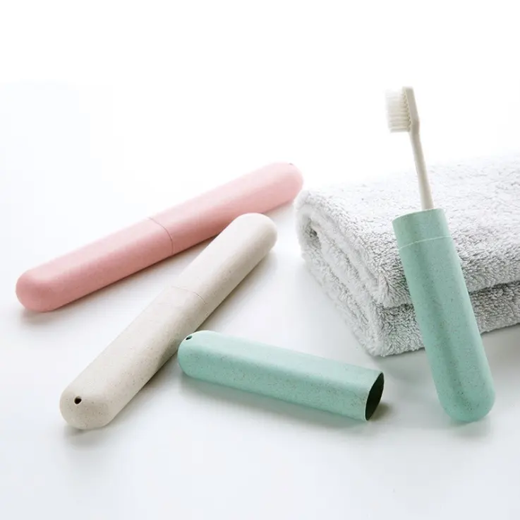 Wheat Straw Holder Travel Carry Case Packing Toothbrush Tube/Plastic Toothbrush Case/Toothbrush box
