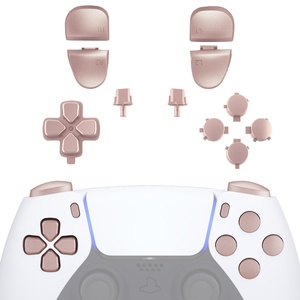 Metálico Ouro Rosa D-pad <span class=keywords><strong>R1</strong></span> <span class=keywords><strong>L1</strong></span> <span class=keywords><strong>R2</strong></span> <span class=keywords><strong>L2</strong></span> Gatilhos Compartilhar Opções Botão Facial Botões Conjunto Completo para Controlador PS5 BDM-030/040/050 - Product Image 1