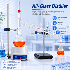 Equipo de Destilación de Vidrio para Laboratorio, 250/500/1000 ml, Vidrio Borosilicato para Investigación de Laboratorio y Destilación de Aceites Esenciales - Product Image 2