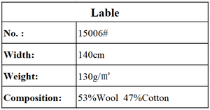 # Tessuto in Lana e Cotone Yiqi 15006, 130gsm, Anti-Muffa e Anti-Pilling, per Abiti, Camicie e Vestiti - Creazione di Indumenti - Product Image 2
