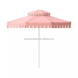 Sombrilla para exteriores HH, sombrilla de playa, rayas, jardín, patio, grande con logotipo imprimible, sombrilla publicitaria con azul y blanco - Product Image 4