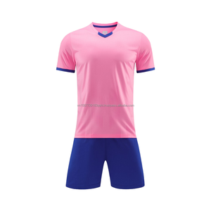 เสื้อฟุตบอลแบบคอกลม ผ้าโพลีเอสเตอร์ 100% ระบายอากาศได้ดี พิมพ์ลายดิจิทัล แบบสั่งทำได้ สำหรับทีมฟุตบอล ชุดยูนิฟอร์มโรงเรียน - Product Image 3