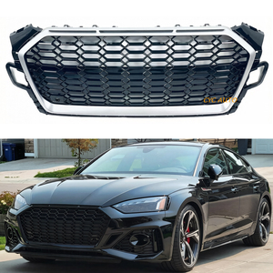 กระจังหน้าทรงรังผึ้งแบบใหม่ RS5 สำหรับ Audi A5 S5 <span class=keywords><strong>F5</strong></span> ปี 2020-2022+ สีโครเมียม+ดำ+เงิน  ได้รับการรับรองมาตรฐานสปอร์ต  วัสดุ ABS  สำหรับกันชนรถยนต์  เข้ารูป 100% - Product Image 1