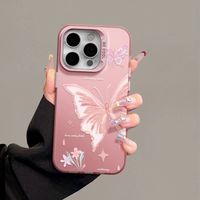 Coques de téléphone antichoc de luxe avec papillons pour iPhone 17 Air 16 15 Plus Pro Max 14 13 12 11 X – Housse de protection personnalisable avec logo