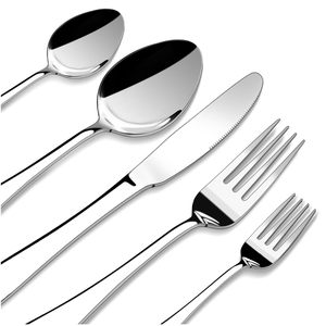 Bộ đồ ăn bằng thép không gỉ hiện đại đặt nhà hàng bao gồm dĩa và dao bạc giá rẻ cho các bữa tiệc và gia đình - Product Image 1