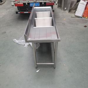 อ่างล้างจานสแตนเลส2ช่องพร้อมกระดานระบายน้ำสำหรับงานอุตสาหกรรมกลางแจ้ง201ห้องครัว - Product Image 3