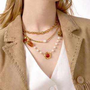 Collier en résine plaqué or 14k 18k en acier inoxydable original, étanche et anti-ternissement, pour femmes et hommes - Product Image 4