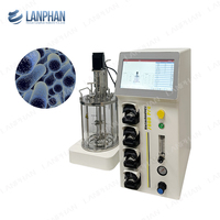 Réacteur biologique automatique à double enveloppe en verre contrôlé par PLC pour la fermentation de champignons à l'acide lactique en laboratoire