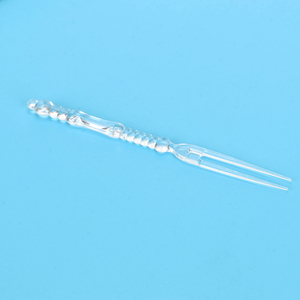 Cuchara blanca personalizada para restaurante, tenedor <span class=keywords><strong>de</strong></span> plástico transparente, naranja - Product Image 2