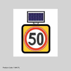 Señal de Tráfico Reflectante con Energía Solar de 60 x 60 cm, Velocidad Máxima 50, Advertencia de Seguridad para Uso en Carreteras, Señal de Precaución - Product Image 2