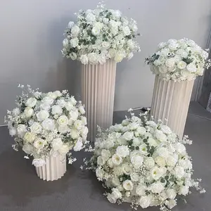 IFG оптовая цена искусственный белый цветочный полуцветок шар 50 см роза для свадебного декора