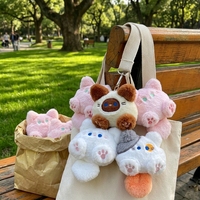 Porte-clés en peluche chat Tuantuan, adorable poupée chaton, pendentif fait main DIY, longue queue, décoration pour sac à dos de fille, cadeau en tissu de coton