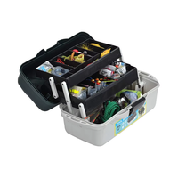 Mallette à outils à deux niveaux imperméable et durable de 16.5 pouces avec plateau amovible Mallette de rangement de pêche OEM ODM personnalisable
