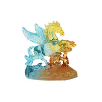 Figurine de dragon en cristal doré, ornement de maison, cadeau pour le salon et le bureau, décorations en cristal