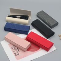 Étuis à lunettes rectangulaires en cuir PU faits à la main en gros, boîtes à lunettes de vue et de myopie, logo personnalisé, couleur unie