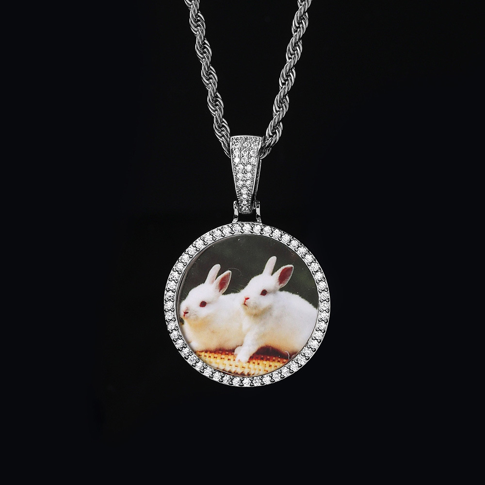 White small size pendant+24inch*3mm twisted chain