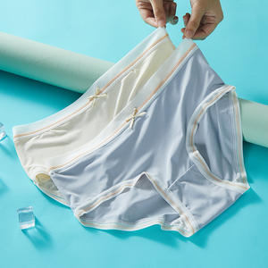 Culottes Hipster pour Fille en Soie Glacée, Sans Coutures, Effet Seconde Peau, Taille Mi-Haute, Entrejambe en Coton, Anti-Bactériennes, Usage Quotidien, Été - Product Image 1