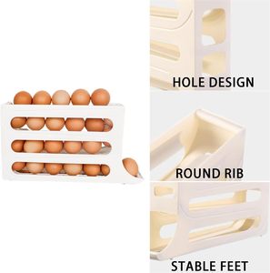 Plastic Slide Soap Box Refrigerator Side Door Four Tier <b>Automatic</b> Roller Kitchen Countertop Eco-Friendly Durable PP Storage - Product Image 6