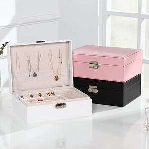 Boîte de rangement pour bijoux de luxe multifonctionnelle portable et élégante pour femmes avec tiroirs en velours et serrure - Product Image 2