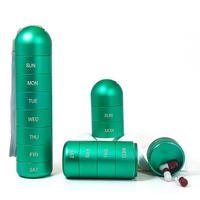 Boîte de rangement pour pilules en métal incluse avec capsules à prix compétitif étanche personnalisée 7 jours petite boîte à pilules ronde portable