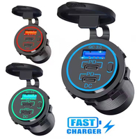 WLETO WLT-PC21 DC 90W Double PD+QC3.0 USB A+C Étanche 12-24V Prise de chargeur de voiture pour voiture, bateau, moto, camion Garantie 1 an