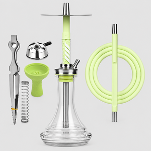 Cachimba Premium de Acero Inoxidable de 45cm con Manguera Única, Set Completo, Funda Suave al Tacto, Base de Vidrio, Caja de Regalo, Venta al por Mayor para Bares y Lounges - Product Image 3