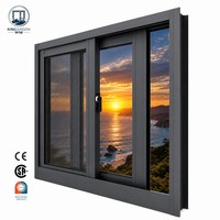 Maßgefertigte Aluminium-Schiebefenster Energieeffizient NFRC AS2047 Gehärtetes Glas Hurrikan-Zertifizierung Hoch-Niedrig-Abflusskanal