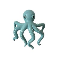 SWAITE Pot de fleurs suspendu fait main et peint à la main, avec une magnifique statue réaliste de pieuvre bleue en résine, pour la décoration intérieure