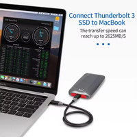 Kabel USB-C ULT-unite 8K 60Hz 100W Thunderbolt 3 Pengisian Daya Cepat