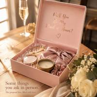 Caja de Regalo Rígida Personalizada OEM ODM con Estampado en Dorado Rosa, Acabado Mate Suave al Tacto, Caja para Propuesta de Dama de Honor, Venta al Por Mayor de Fábrica con Certificación ISO 9001