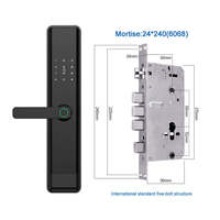 Serrure universelle de porte en acier inoxydable 6068 à mortaise biométrique pour clavier d'empreintes digitales, sans clé TTlock/TUYA Smart Keyless Door Lock