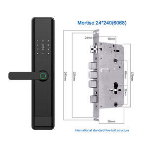 Phổ 6068 thép không gỉ cửa Lỗ mộng sinh trắc học vân tay bàn phím mật khẩu Keyless ttlock/tuya thông minh Keyless khóa cửa - Product Image 2