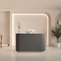 2018 bureau de réception rond noir et or brillant de luxe de style français classique