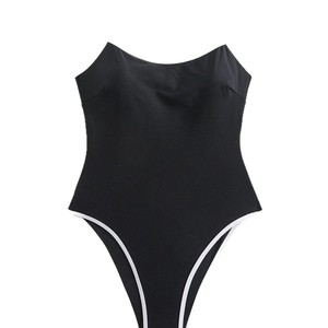 Nouveau maillot de bain une pièce tendance à blocs de couleur et bords sans couture, coupe haute sexy, pour femme - Product Image 5