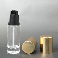 Botol Dispenser Kosmetik Cair 30ml, Botol Semprot Kaca Transparan dengan Stik Dot, Penghilang Makeup Tabir Surya, Hot Stamping, Hadiah