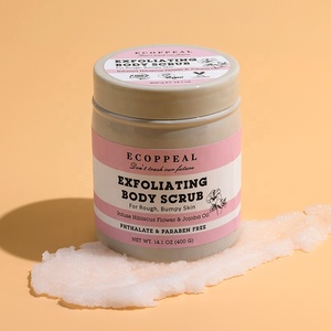 Eco Global Recycled Standard 100% Recycled PET Plastic Body Scrub Butter Cream Jar Container with Screw Cap
