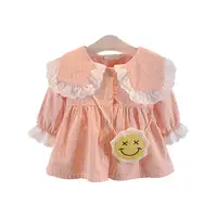 Летнее Детское платье, современный дизайн, лучшее детское платье с длинными рукавами и отложным воротником, розовые платья, Bebe1 2021, летнее платье для маленьких девочек