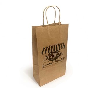 Factory Price <b>Small</b> Custom Printed Eco-Friendly Recyclable Kraft Gift Paper <b>Bag</b> Durable Reusable Takeaway Shopping Package - Product Image 2