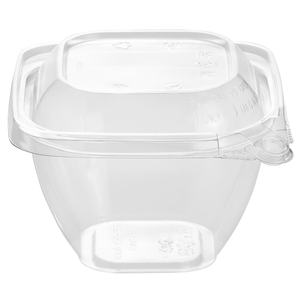 Bol carré élégant 16 OZ recyclable jetable inviolable pour salades de fruits nouilles boîtes en plastique pour usage alimentaire industriel - Product Image 3