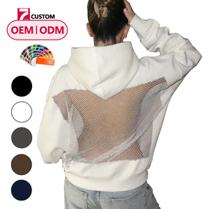 Y2505 OEM&ODM Atasan Longgar Gaya Spicy Girl dengan Desain Jaring Berlubang di Belakang, Seksi dan Trendi, Hoodie Bergaya Streetwear yang Eksplosif - Product Image 1