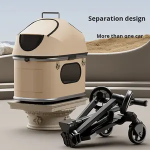 Vendita calda passeggino leggero per animali domestici da esterno a 4 ruote per cani di piccola taglia e gatti di grandi dimensioni sacchetto di plastica/gabbia in magazzino - Product Image 4