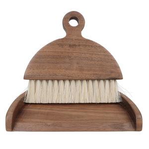 Yingte Wooden Dustpan And Broom Set Horsehair Brush <b>Small</b> Household Cleaning <b>Tool</b> - Product Image 5