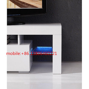 SG-LL40 Simple Design White High <strong>Gloss</strong> Coffee <strong>Table</strong> <strong>Side</strong> <strong>Table</strong> With Blue LED Lights - Product Image 3
