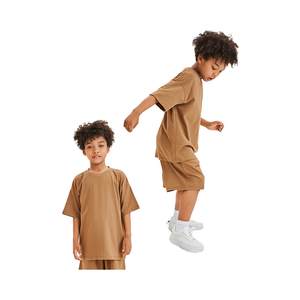 T-shirt Brouillard Terre 19 Couleur <span class=keywords><strong>Série</strong></span> 230gsm 100% Coton pour Enfants Épaule Drop Impression Numérique Manches Courtes Tous Âges Surdimensionnés T-shirts - Product Image 5