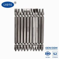 Embouts de tournevis double embout LXDTE 100 mm en acier S2, tige hexagonale 1/4 po, PH2 SL6, embout industriel sablé résistant aux chocs